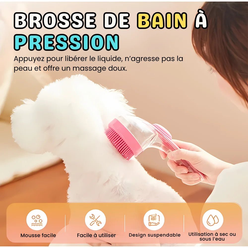 Brosse de bain 2 en 1 pour animaux - BrushyPet - oaura