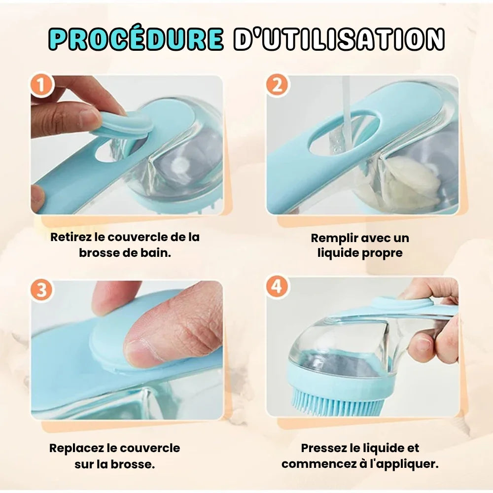 Spazzola da bagno per animali domestici 2 in 1 - BrushyPet