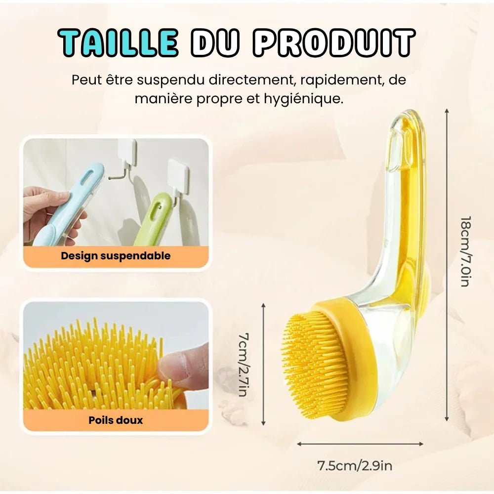 Brosse de bain 2 en 1 pour animaux - BrushyPet - oaura