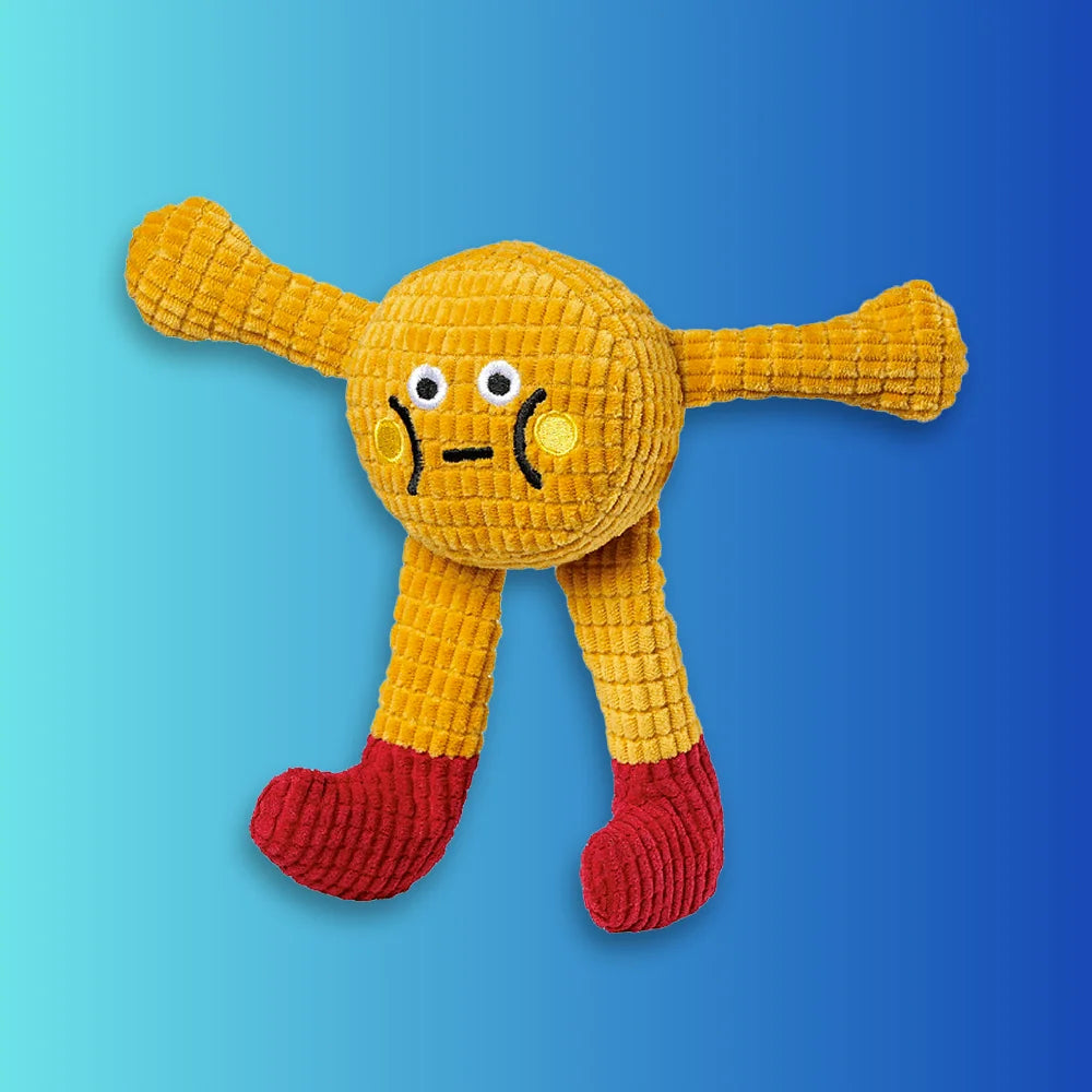 Doudou dentaire anti-stress pour chat CrinkleCat modèle jaune