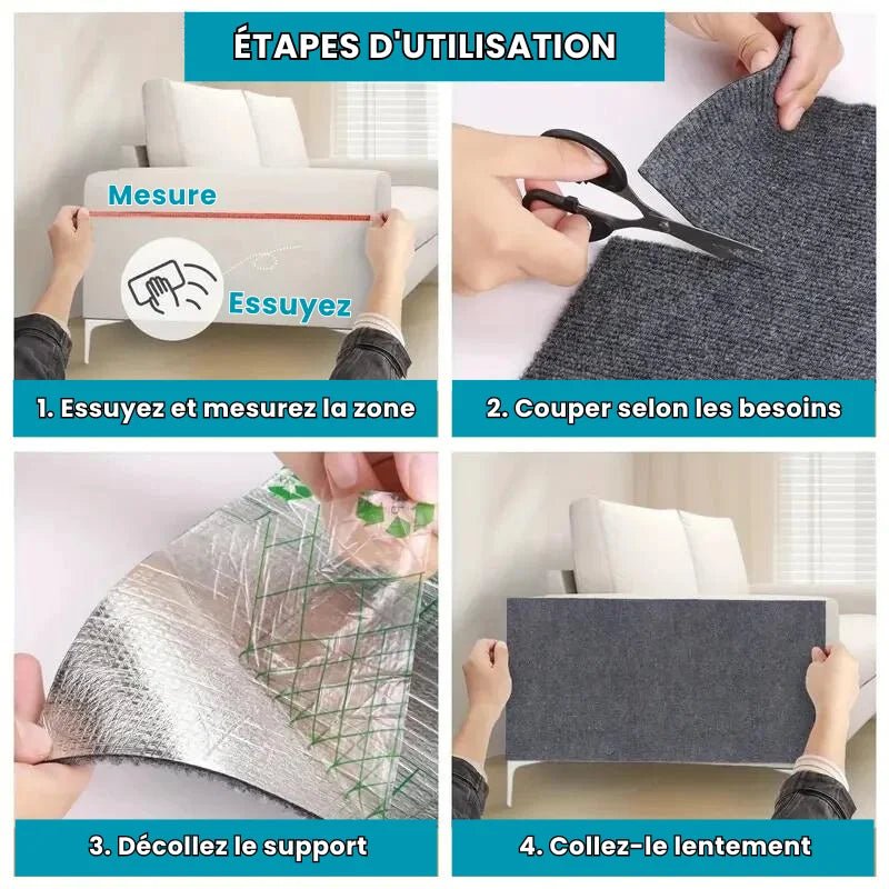 PolyGriffe - Griffoir Autocollant Chat Découpable & Repositionnable - oaura