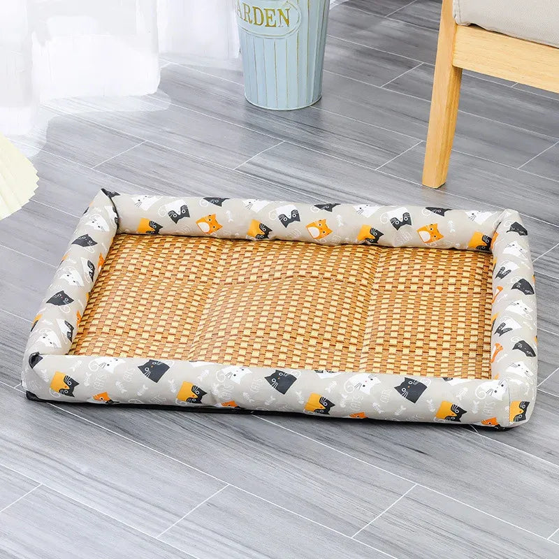 NooMat - Tapis Rafraîchissant pour Chat en Bambou Naturel