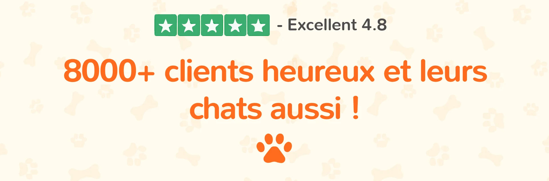 Plus de 8 000 clients Oaura satisfaits et leurs chats heureux, avec une note de 4,8 sur 5