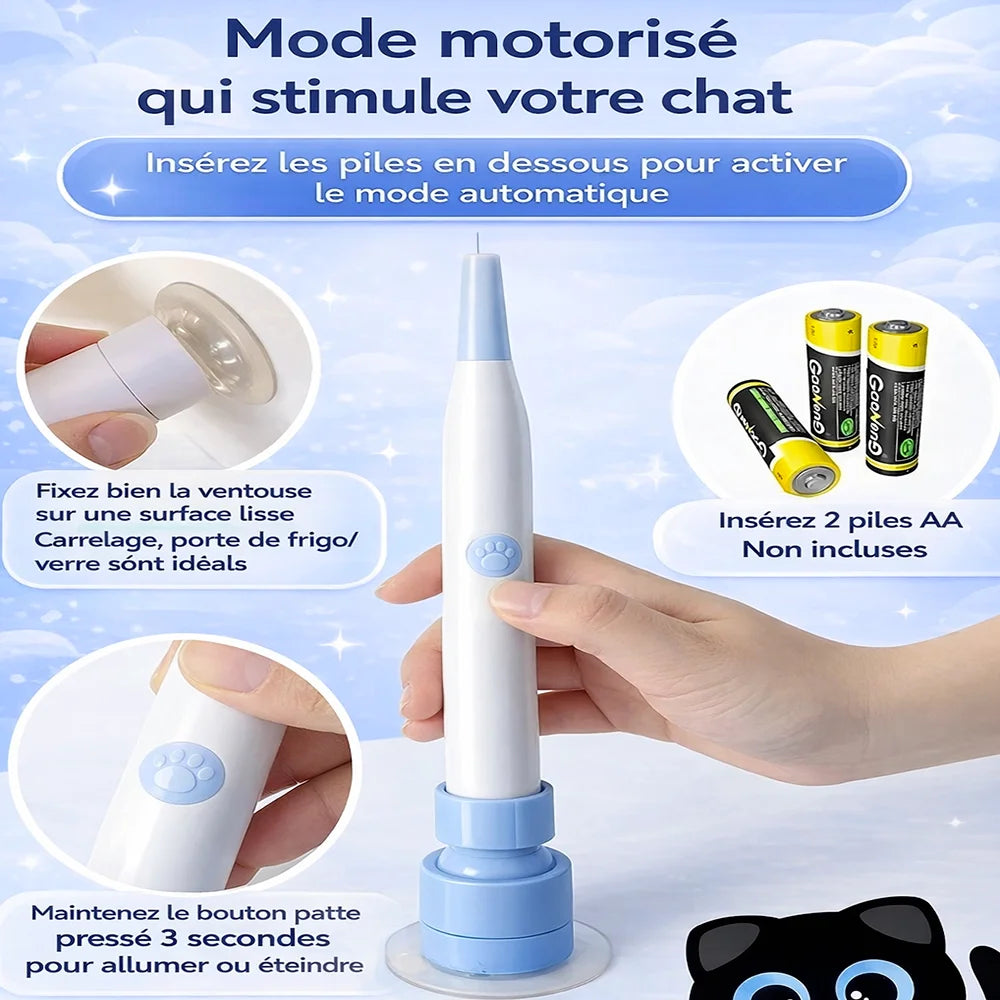 Papillon interactif pour chat FlutterPlay avec mode motorisé, ventouse et fonctionnement à piles