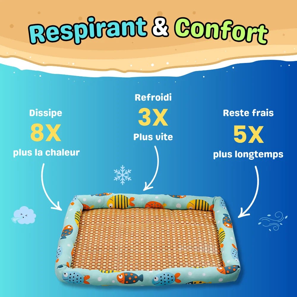 Tapis rafraîchissant chat NooMat respirant et confortable qui aide à dissiper la chaleur