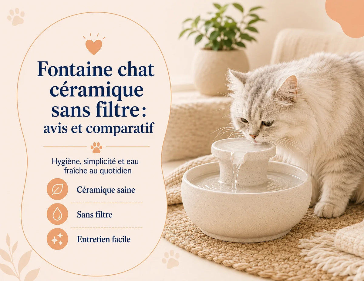 Fontaine chat céramique sans filtre : avis et comparatif