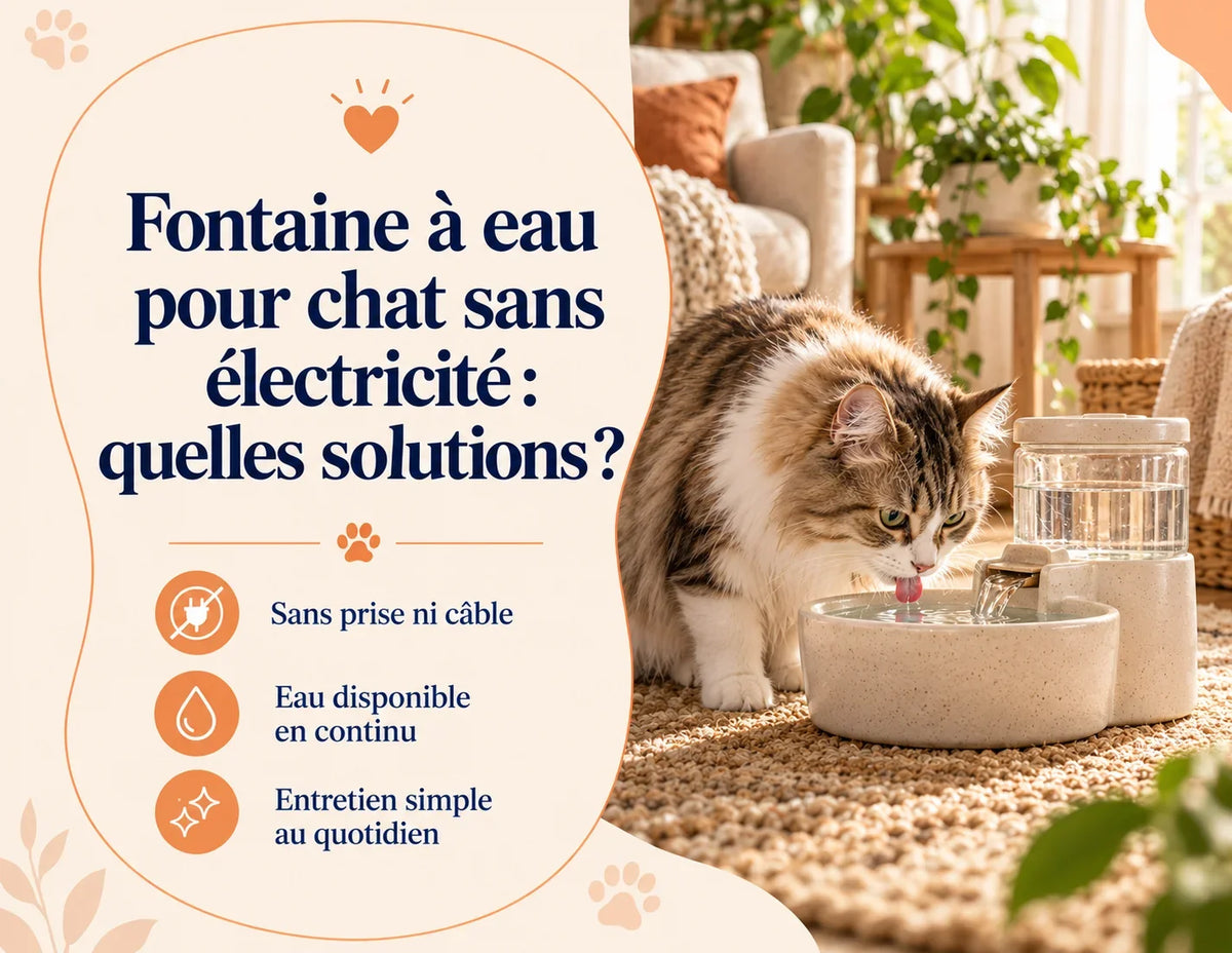 Fontaine à eau pour chat sans électricité : quelles solutions ?