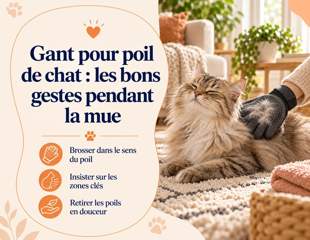 Gant pour poil de chat : les bons gestes pendant la mue