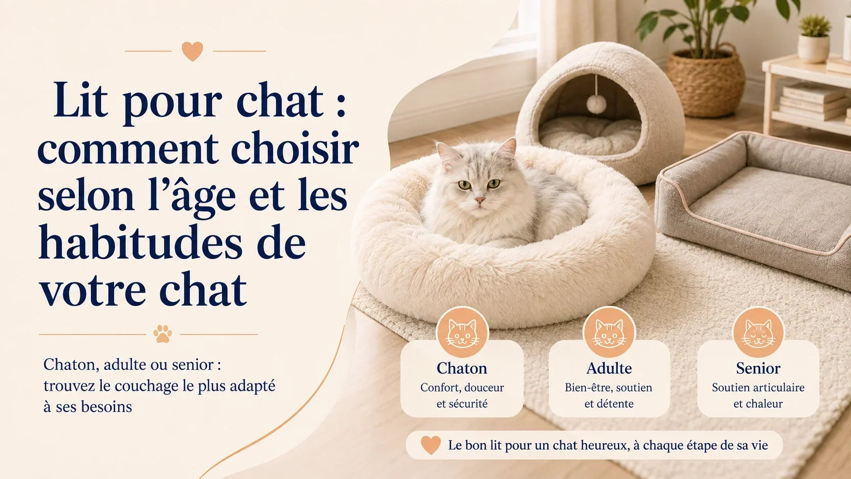 Lit pour chat : comment choisir selon l'âge et les habitudes de votre chat