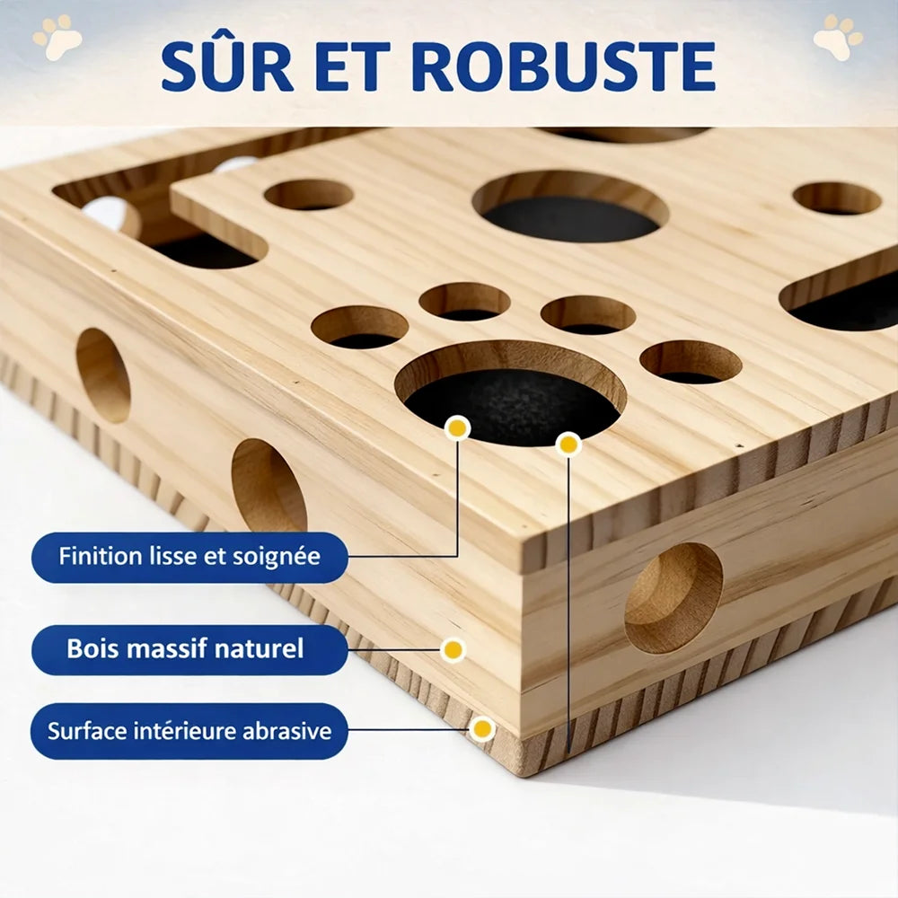 Jouet puzzle interactif pour chat en bois – Griff’Puzzle™