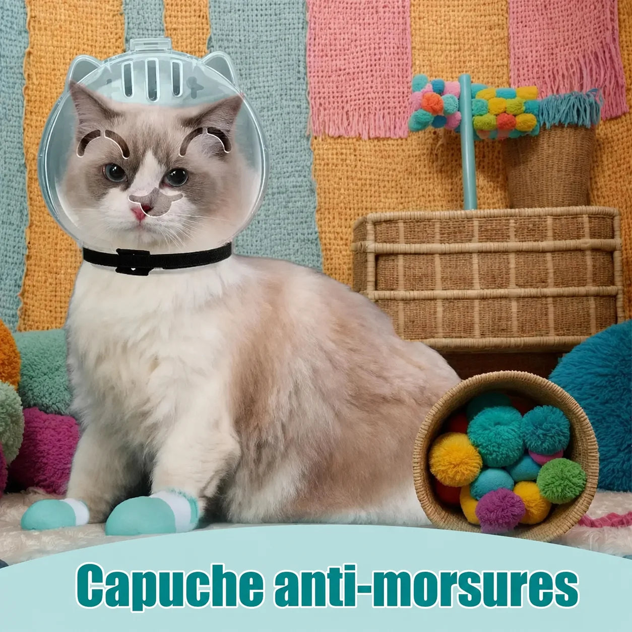 Masque protecteur anti-griffure pour chat - CalmiCat™
