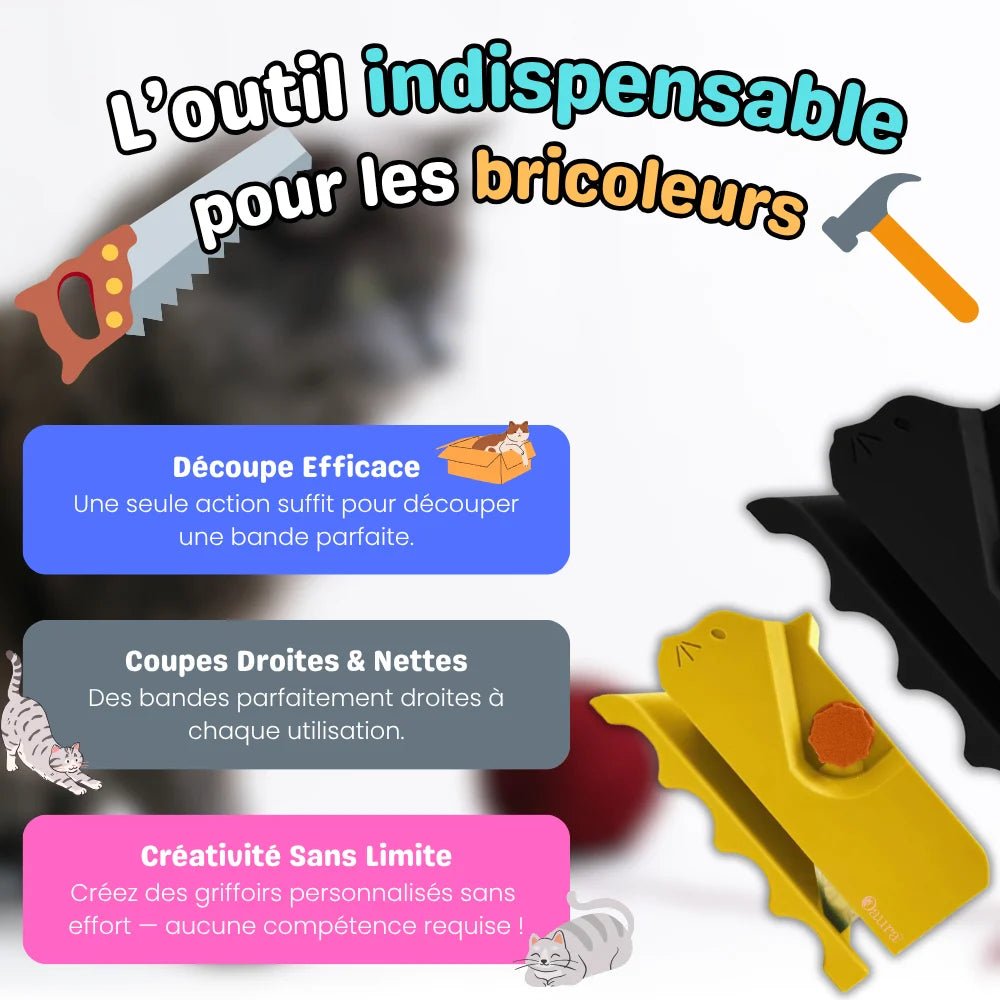 Avantages de BricoChat pour découper des bandes de carton et fabriquer un griffoir DIY