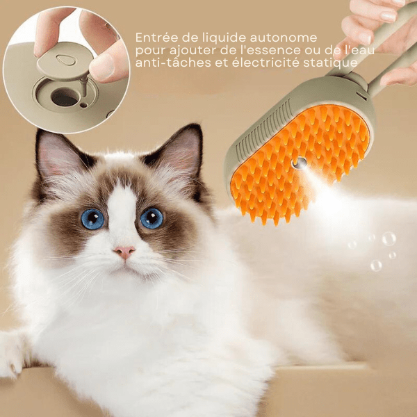 SteamPaw - Brosse Vapeur Chat & Chien 3-en-1 - oaura