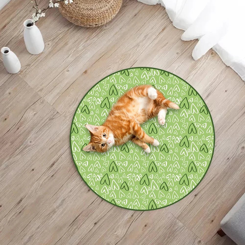 Chat roux jouant sur le modèle vert du jouet interactif CaptiChat