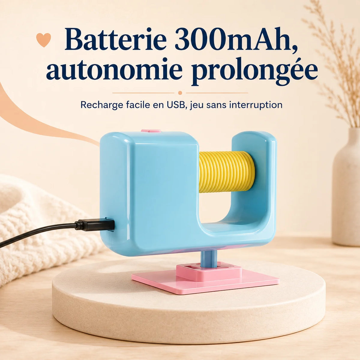 Batterie CatchyCat 300 mAh rechargeable USB-C - plusieurs heures d'autonomie par charge
