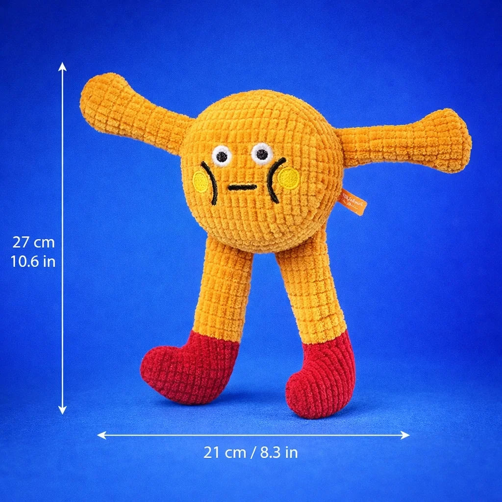 Dimensions du doudou dentaire pour chat CrinkleCat modèle jaune