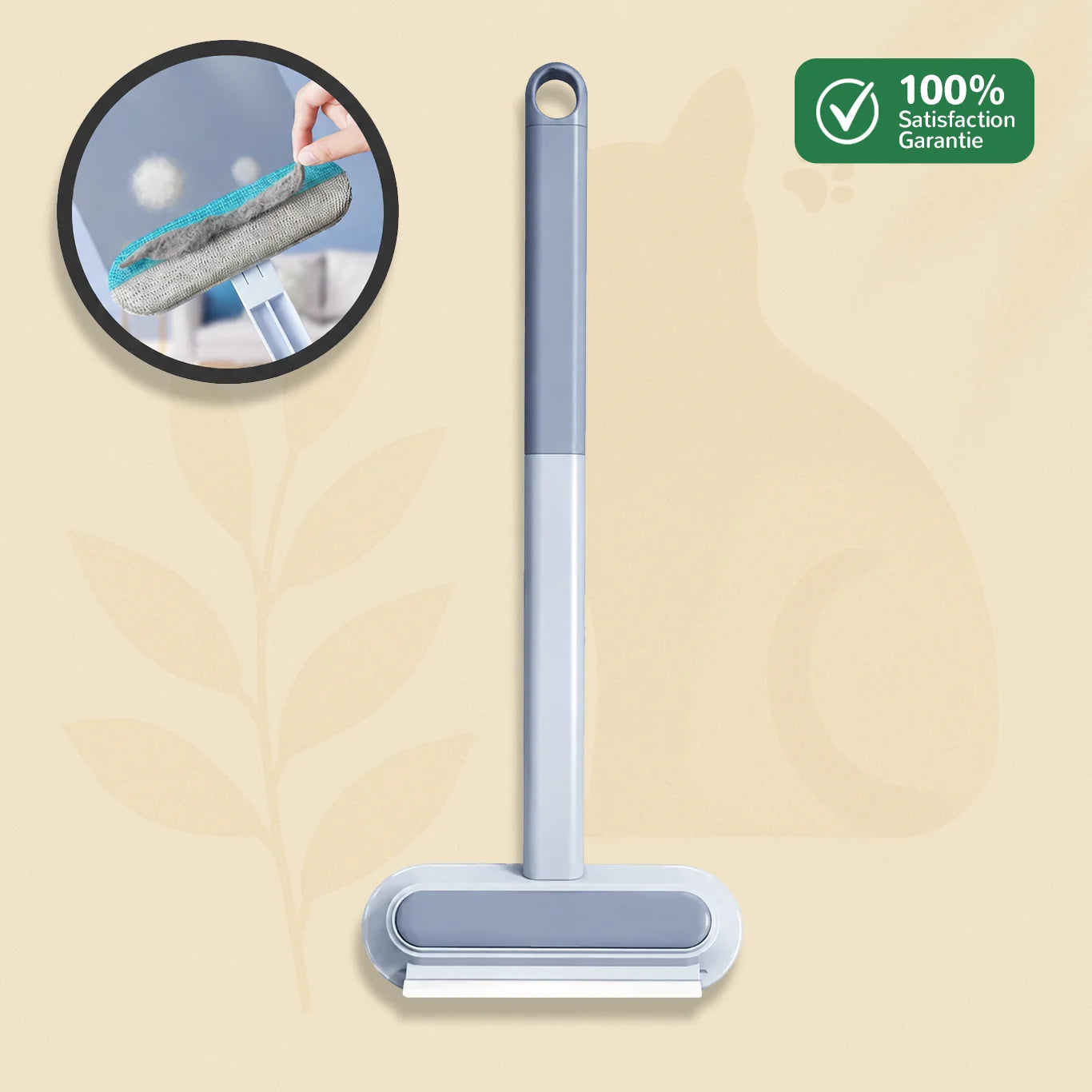 Ramasse poil chat FurSweep 3-en-1 réutilisable et lavable avec manche et petites brosses intégrées