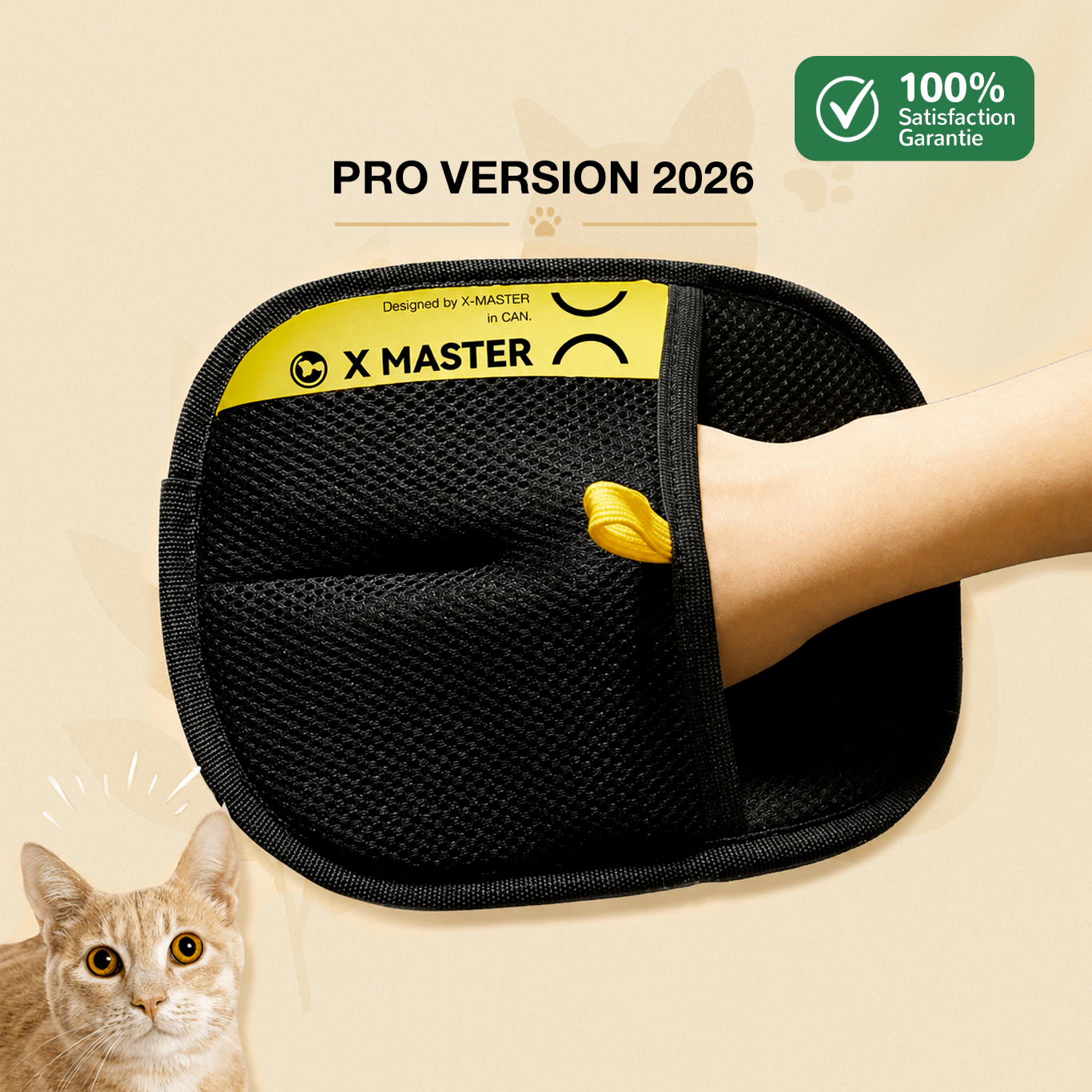 Gant anti-poils chat et chien PawsGlove version 2026 réutilisable et lavable