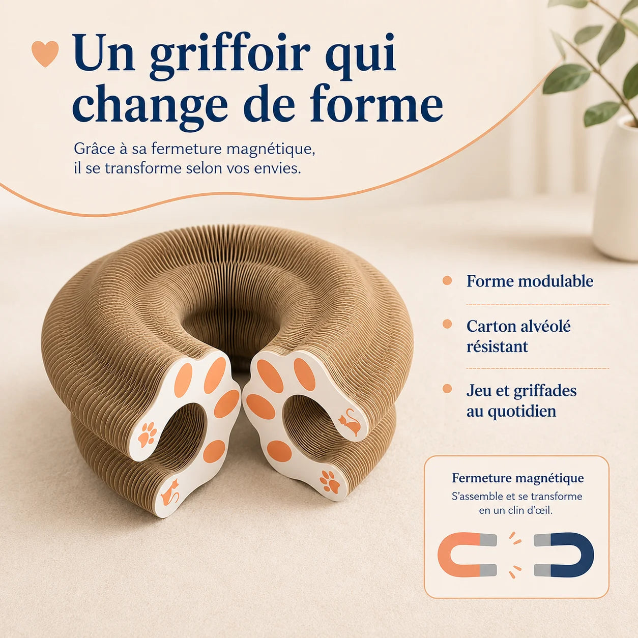 GriffCat transformable en plusieurs formes grâce à sa fermeture magnétique