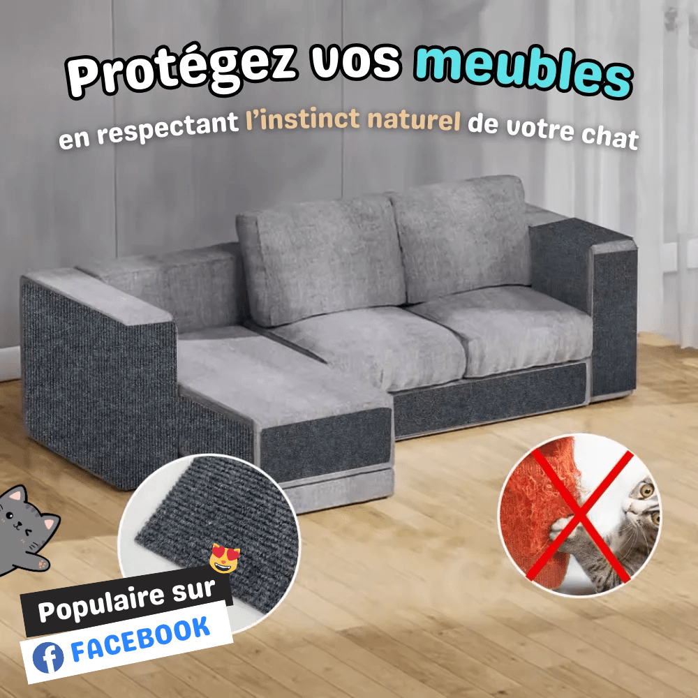 PolyGriffe - Griffoir Autocollant Chat Découpable & Repositionnable - oaura