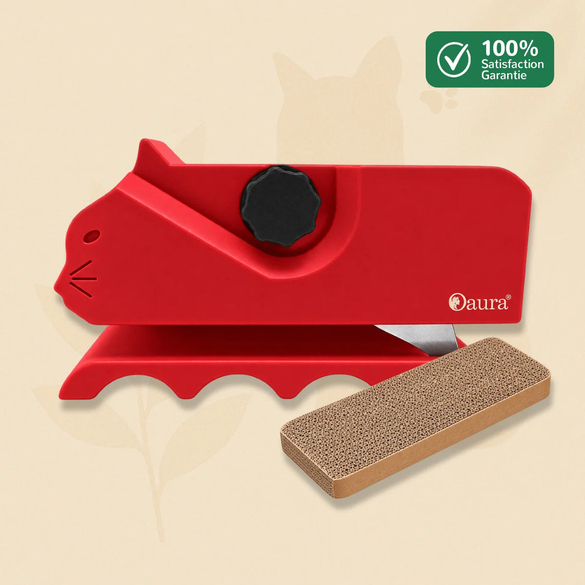 BricoChat rouge - coupe-carton DIY griffoir chat