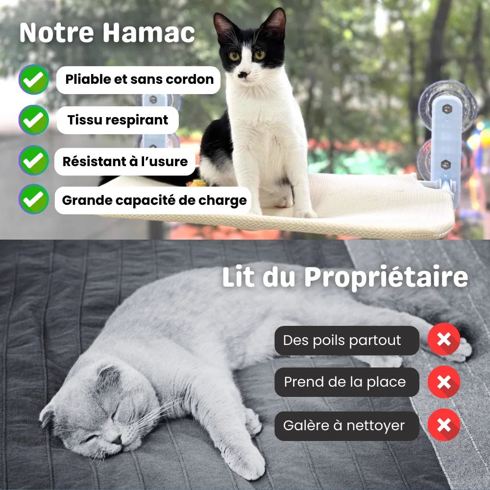 Hamac pour chat HamaCat pliable, respirant et résistant à l’usure