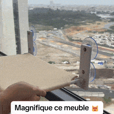 Hamac pour chat HamaCat fixé à la fenêtre avec ventouses pour observer dehors