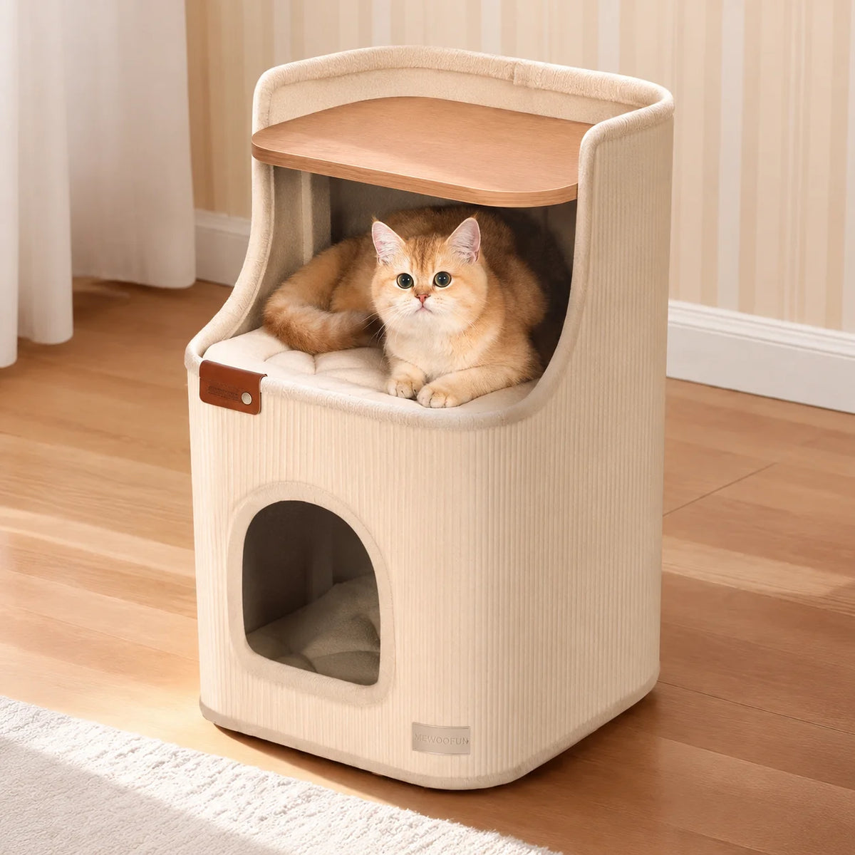 Niche fermée HavenCat - 2 coussins amovibles lavables pour chat