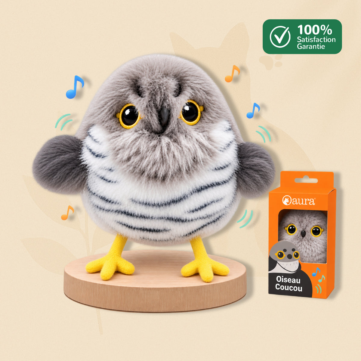 Jouet chat oiseau PiouCat modèle Coucou - cri caractéristique, bat des ailes, activation tactile