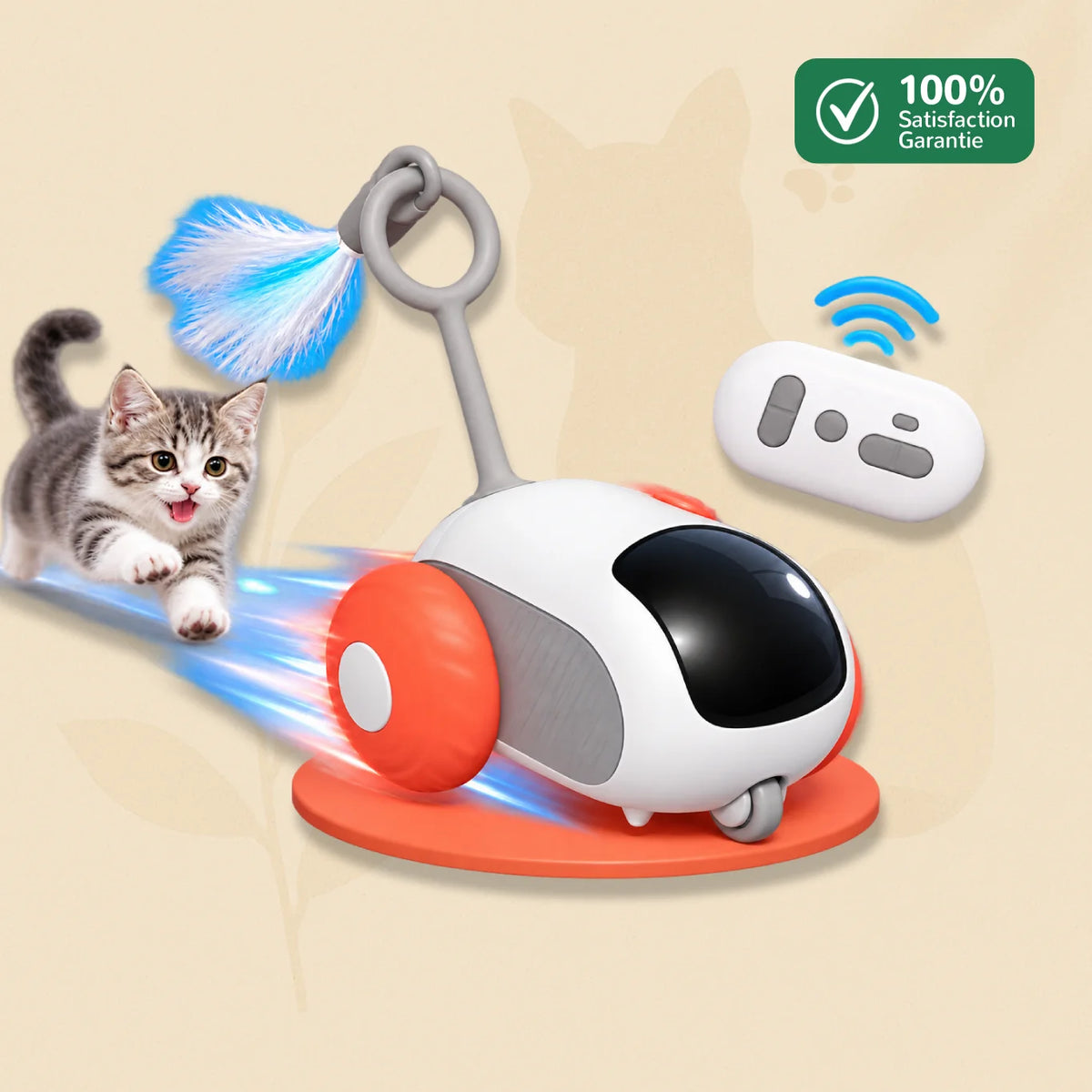 PawsCars orange - variante coloris orange, voiture télécommandée interactive pour chat
