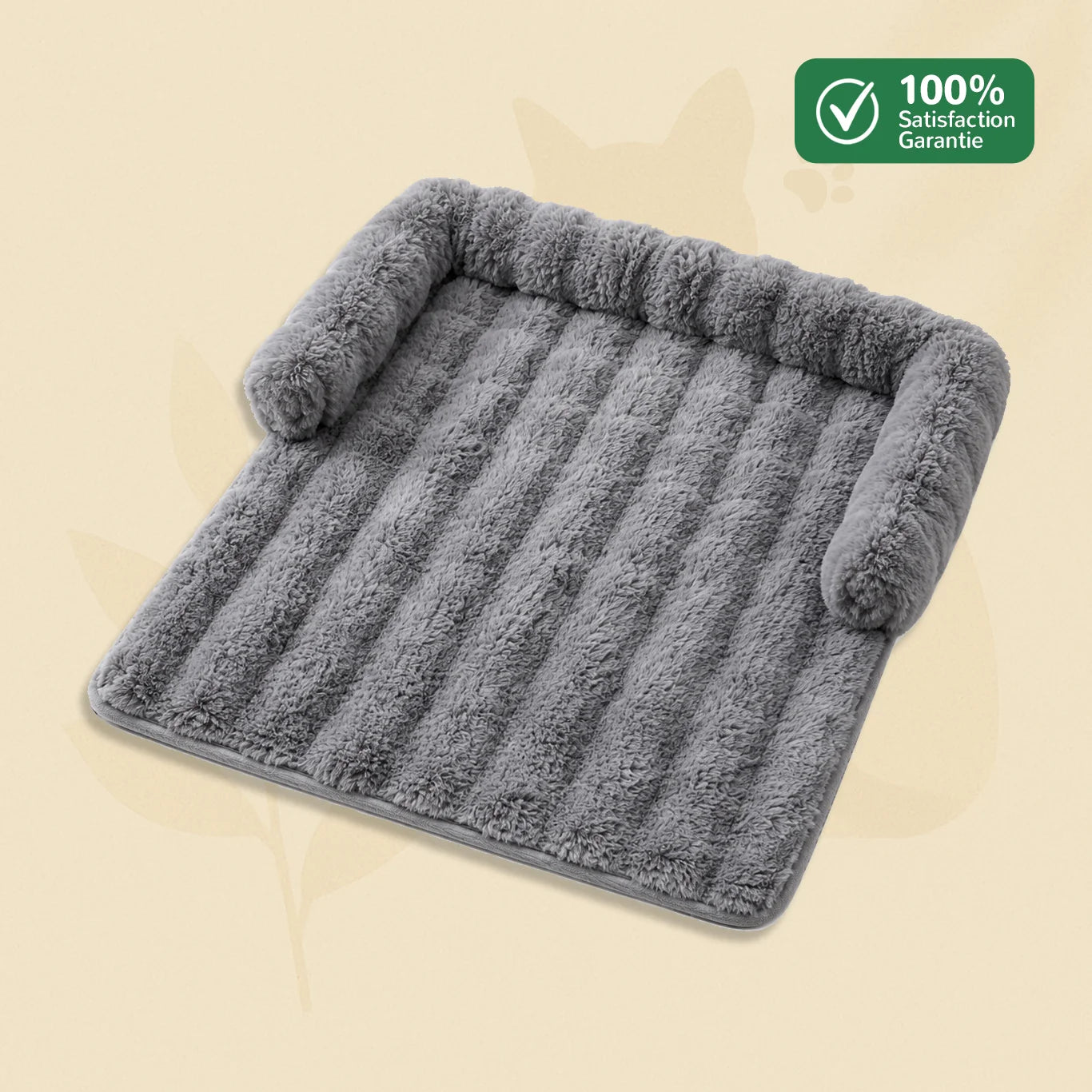 Couchage de canapé gris CosyPaw avec surface douce et rebords confortables pour chat – Oaura