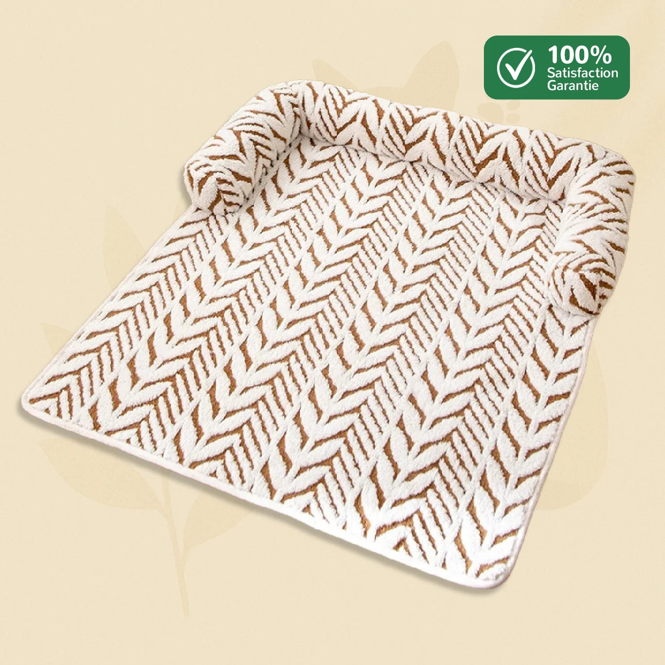 Protection de canapé pour chat CosyPaw à motif marron et blanc avec rebords moelleux – Oaura