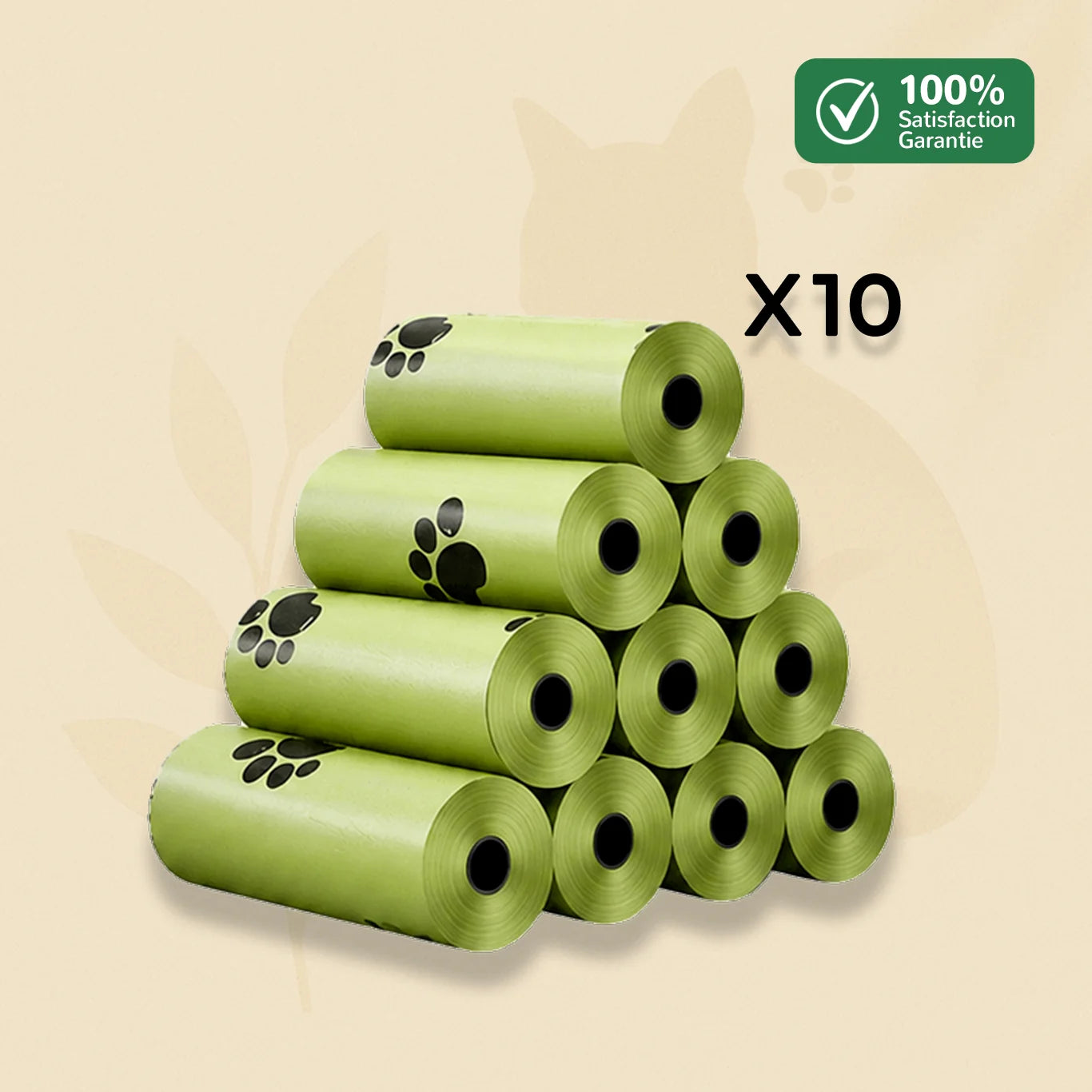 Lot de 10 rouleaux de sacs biodégradables pour pelle à litière ScoopKit