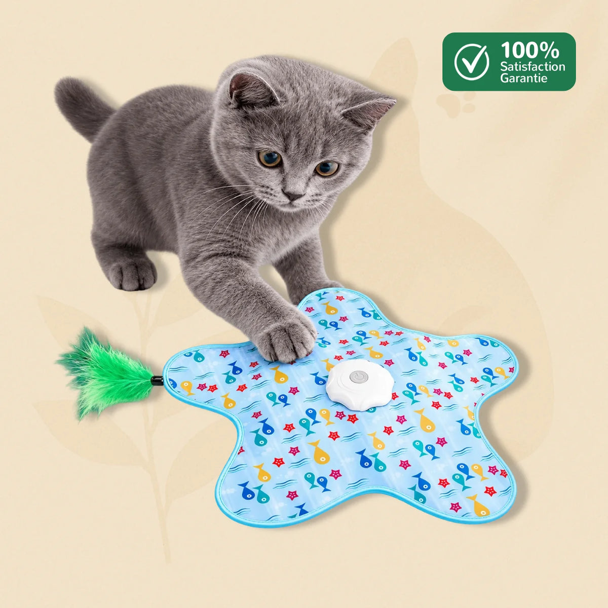 Jouet cache-cache interactif pour chat TapiCache - tapis souple avec mécanisme sous surface