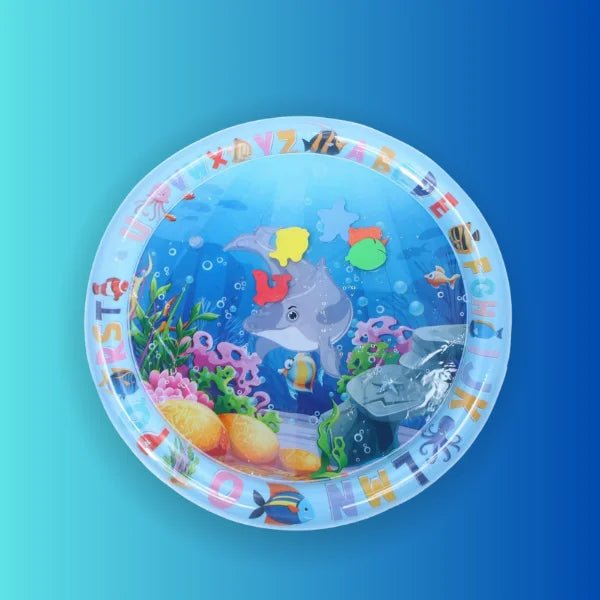 Tapis aquatique rafraîchissant pour chat avec décor sous-marin bleu