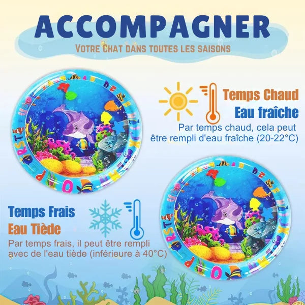 Tapis rafraîchissant pour chat utilisable avec eau fraîche ou eau tiède