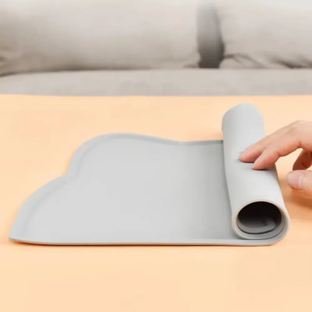 Tapis gamelle chat en silicone souple et flexible facile à rouler et ranger